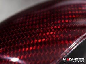 FIAT 500 Mirror Covers - Carbon Fiber - Red Candy